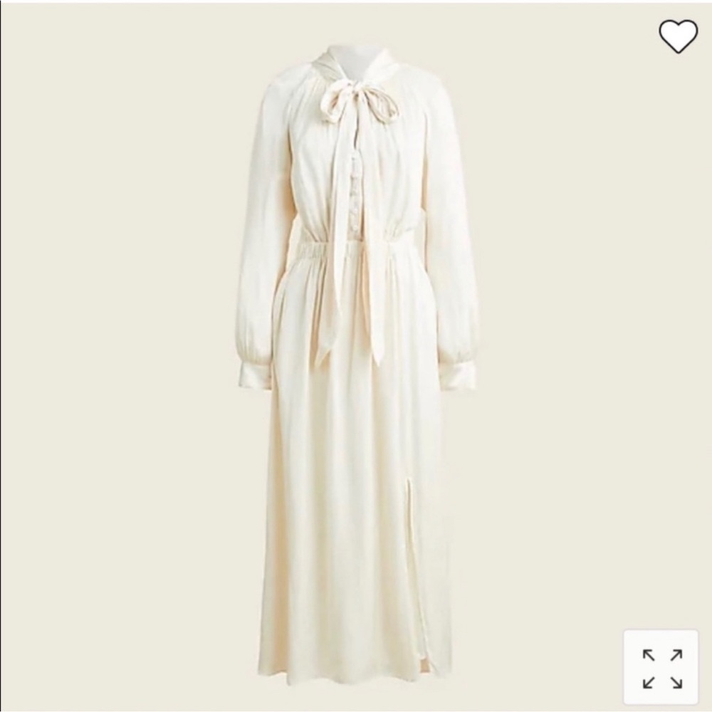 J. Crew Featherweight Satin Tie Back MIDI Dress